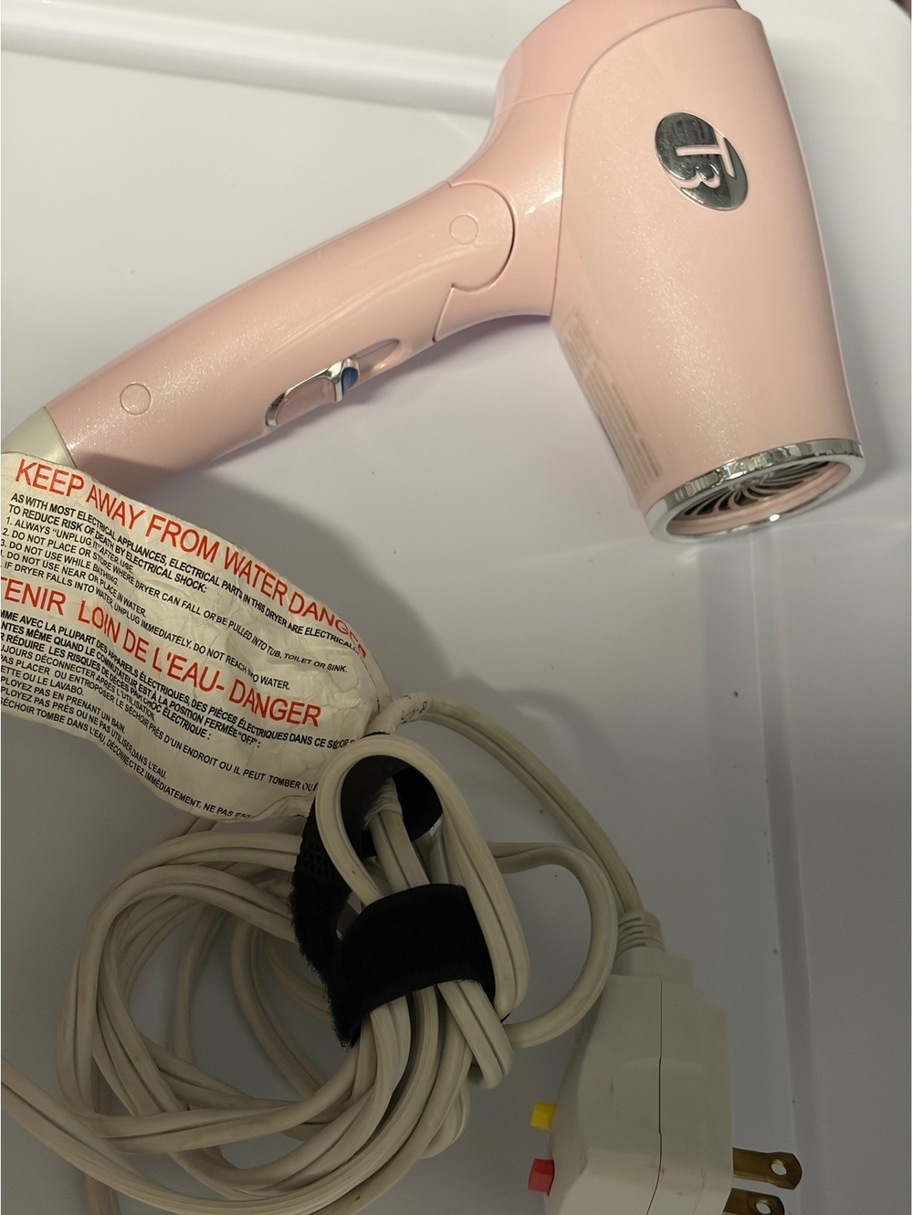T3 Pink Compact Folding Handle Hair Dryer